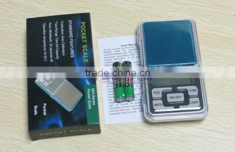 MH-500 Scale 500g/0.1g High Precision Blue LCD Pocket Weighing Scale