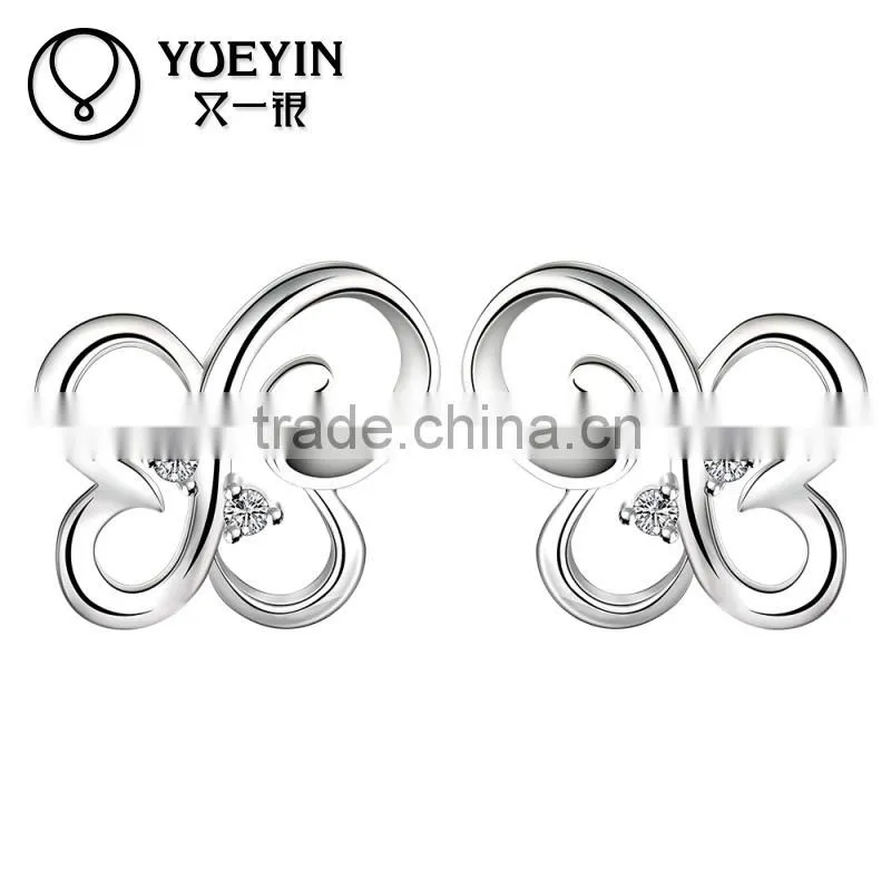 2015 New Wholesale brass silver plated earring jewelry