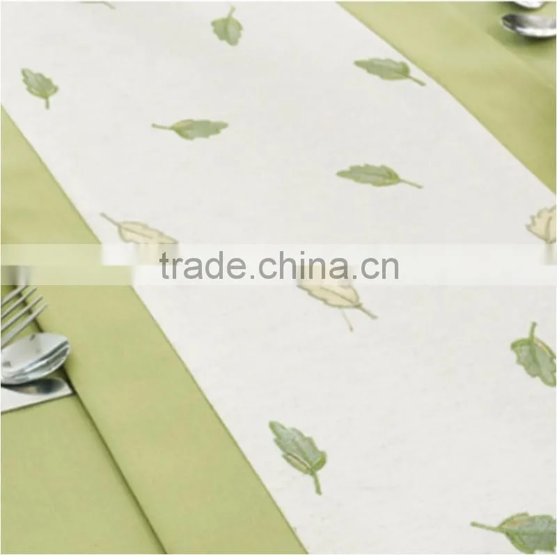 customized size pastoralism style lovely butterfulies leaves fabric embroidery table runners