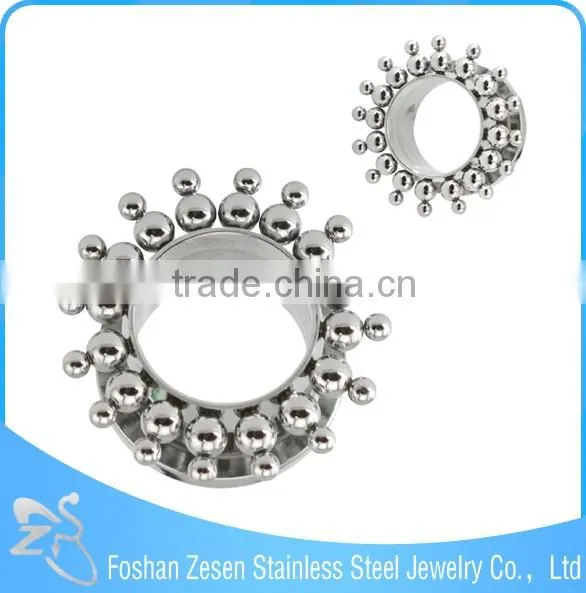 New Design Body Piercing Jewelry Stainless Steel Ear Tunnel With beads