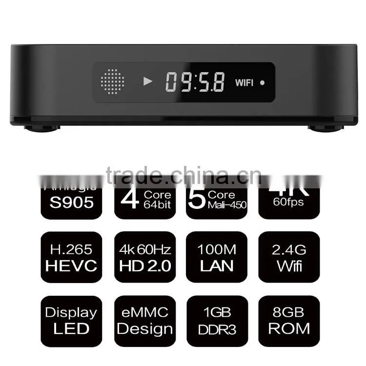 Newest 1G Smart TV Box With Led Display Quad Core Android 5.1 3D Wifi