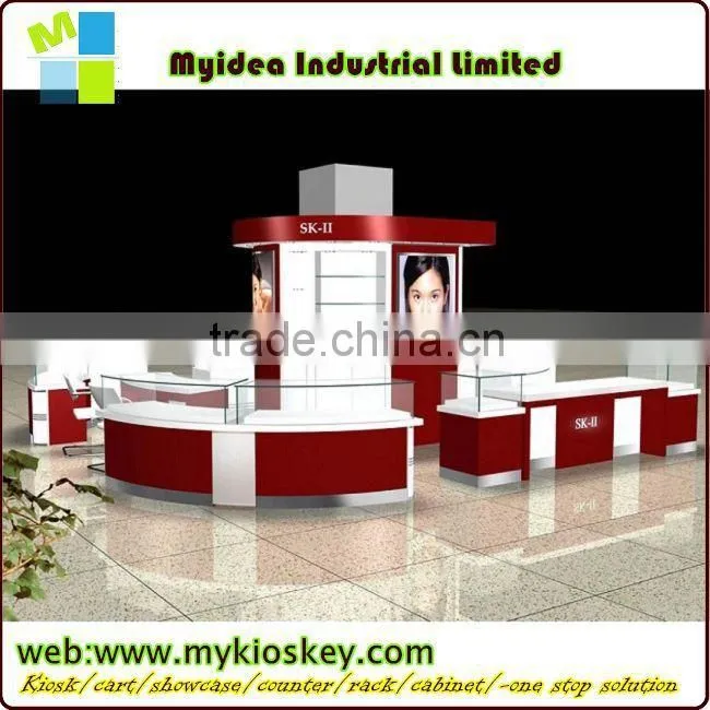 2015 new style wooden glass cosmetic display showcase