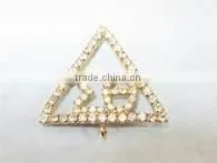 Wholesale vnistar cheap delta sigma theta stone brooch pins girls' fancy cheap jewelry sorority mascot lapel 2016