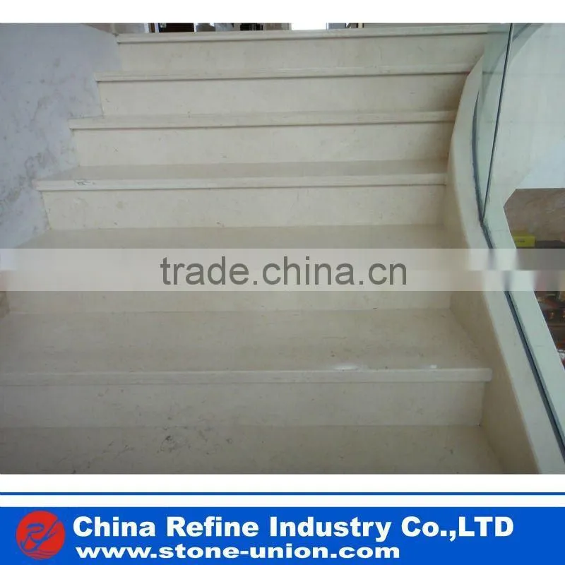 Beige marble stone stair