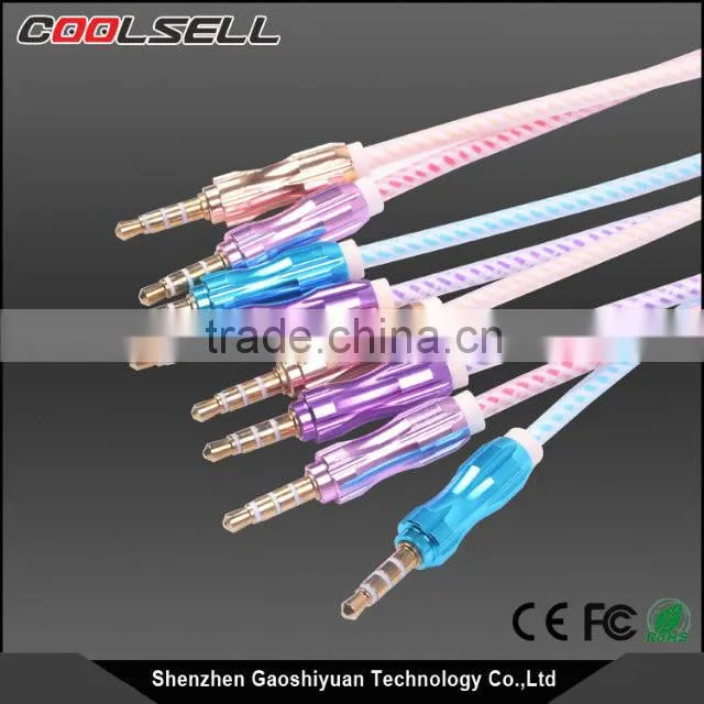 3FT Tangle Free stereo 3.5mm plug Auxiliary splitter audio car aux Cable for Apple Android Smartphones Tablet and MP3 Player