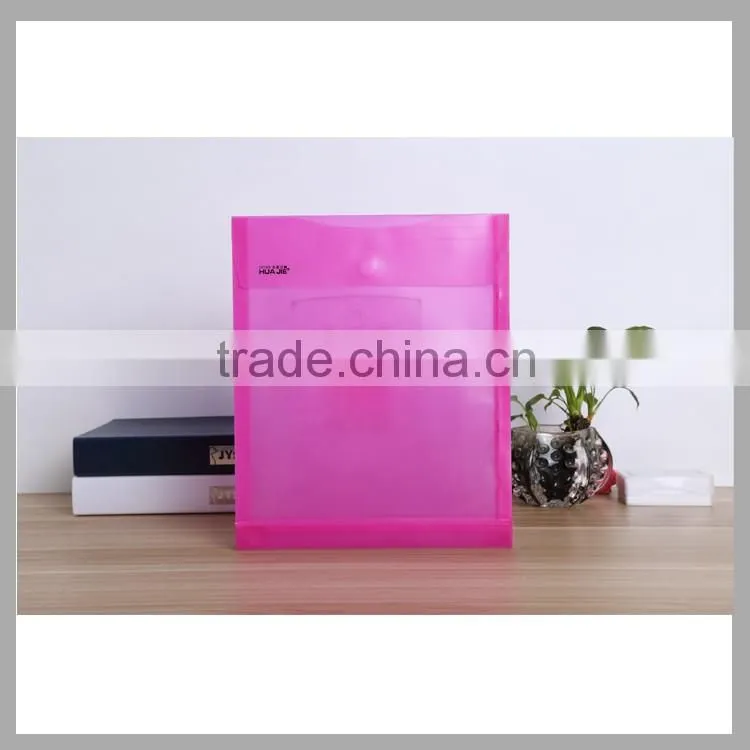 A4 plastic clear bag waterproof string closure document bag file folder lock pocket bag