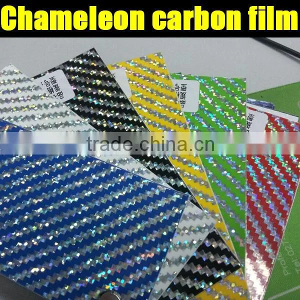 Hot Selling carbon fiber chameleon film with air drain