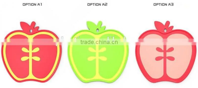 cute Fruit shaped design bamboo Chooping board, multi color cutting board