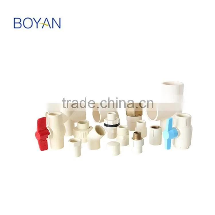 chinese supplier hot water copper thread plastic pipe fitting cpvc coupling with brass female