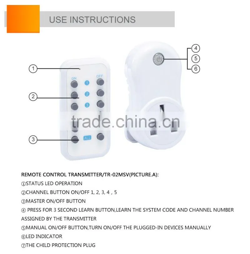 smart learning code wireless remote control switch outlet