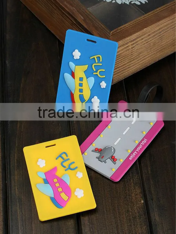 Custom design FDA Silicone embossed luggage tag blank name tag for promotion