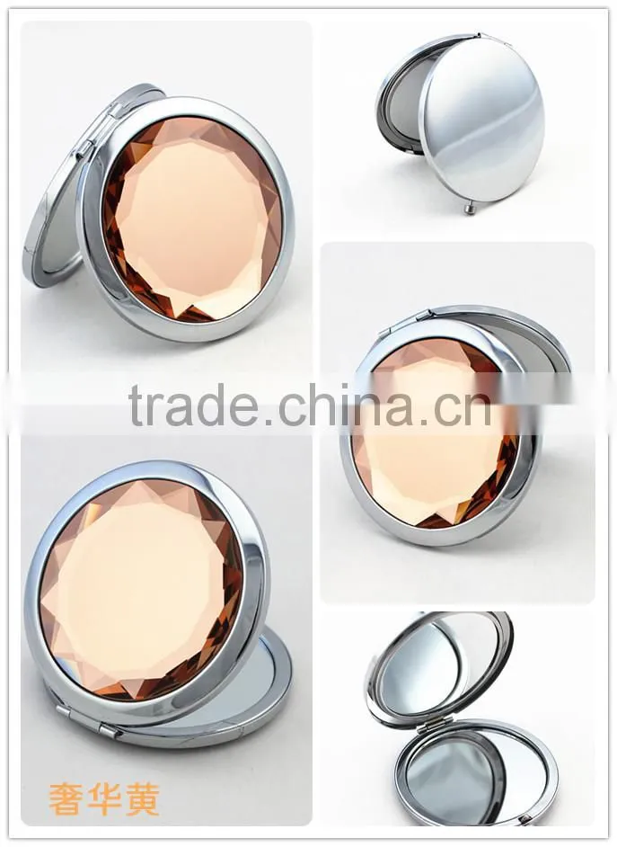 Small round metal mirror made in china mirror factory you can add your own logo