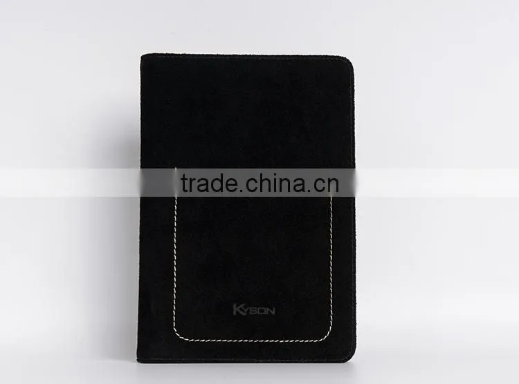 Soft feel tablet case classic black case for iPad, For iPad stitching pattern case
