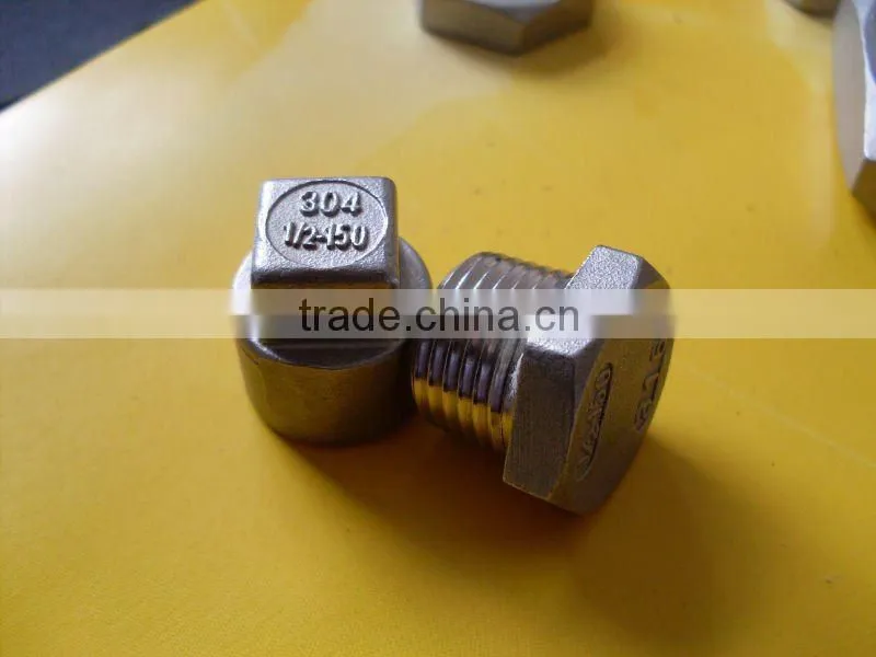NPT stainless steel square plug