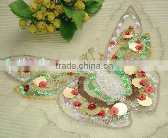 Ladies fashion metal cloth accessories, embroidered neck design