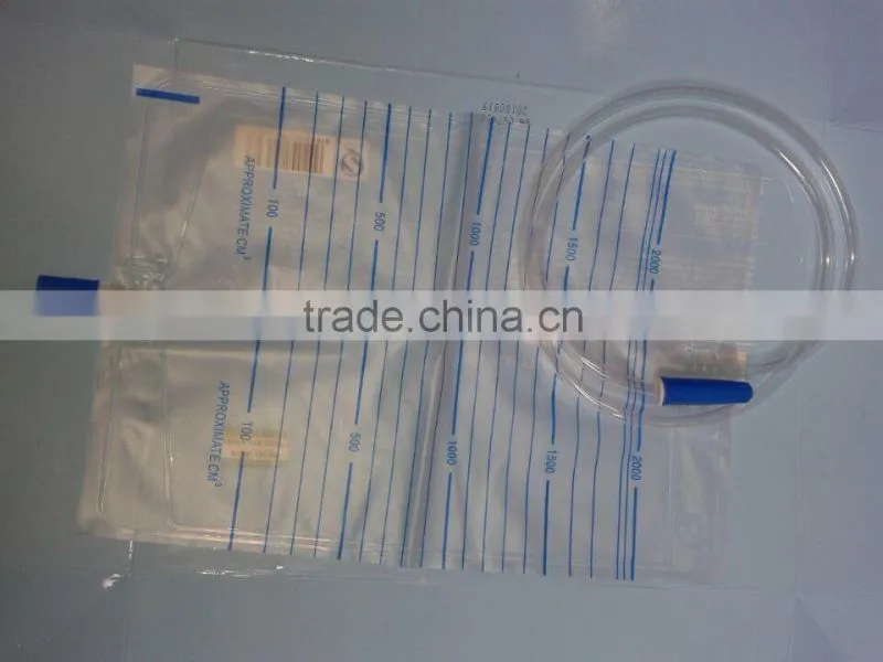 Adult urine bag 2000ml with T valve /crass valve (MD-8013)