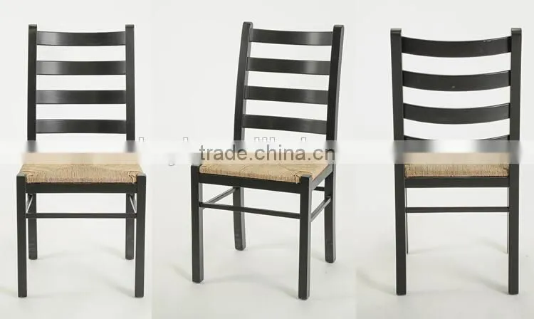 Rustic wooden home useful Webbing seat Black armless dining chair/ Restaurant chair(New Product)