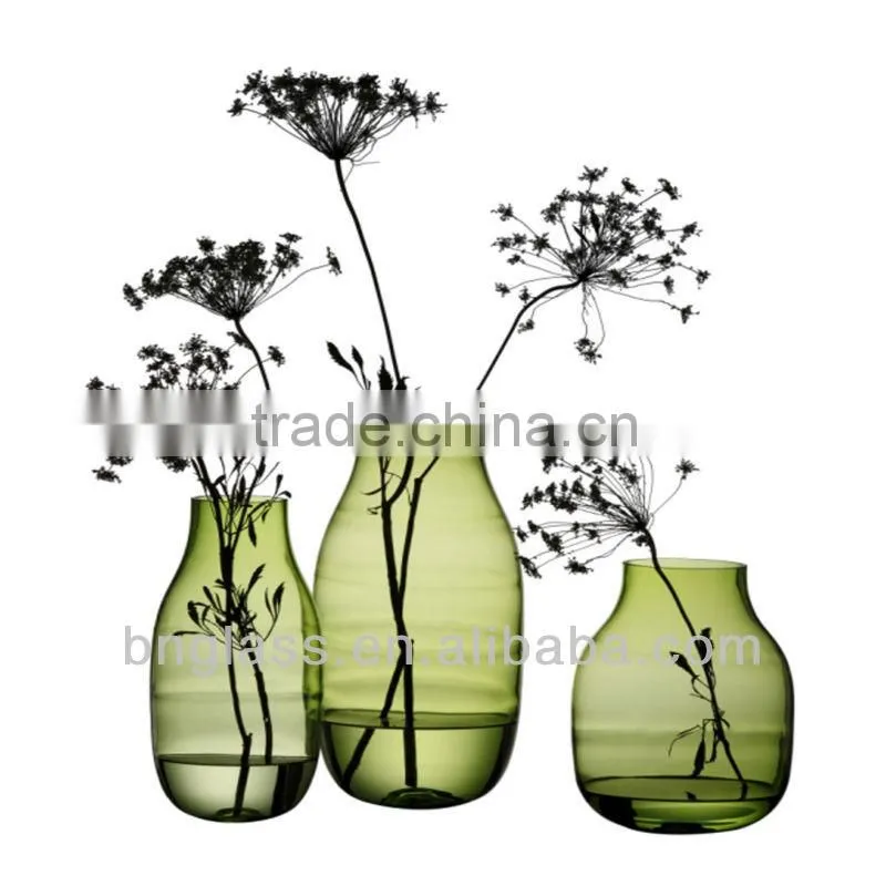 Green cheap wholesale glass vases