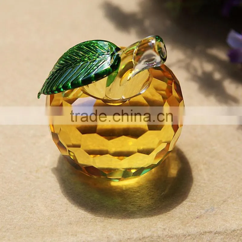 Fashion K9 Colorful Crystal Apple For Wedding Gift