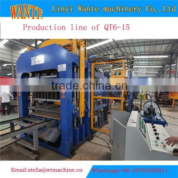 QT6-15 hydraulic press interlock block making machine automatic steam bricks making machine