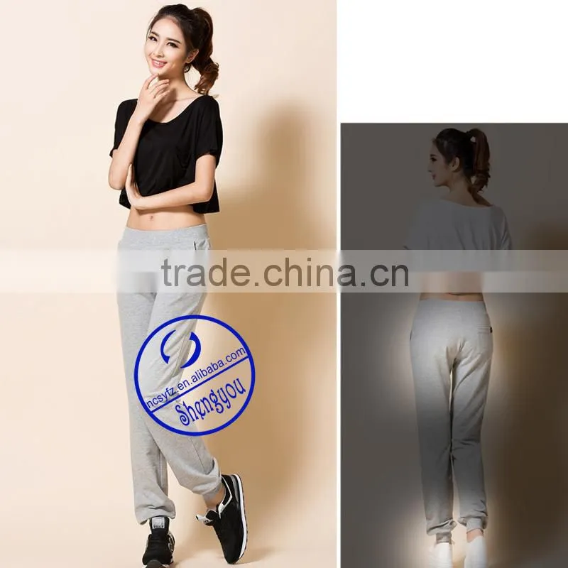 wholesale women plain sweat pants with pocket