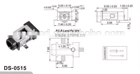high quality DC power jack SMD