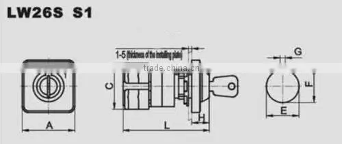 electrical universal changeover switch LW26S series 20A rotary switch