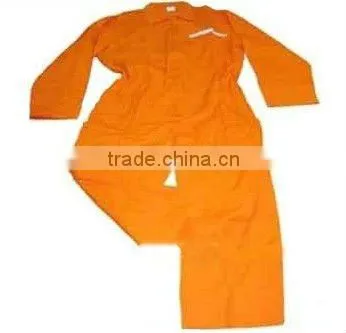 Men's cotton poly mix long sleeves safety orange fire retardant coverall