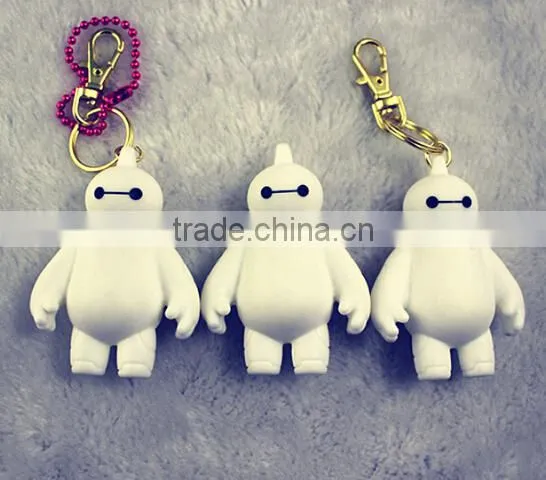 Hot new products silicone big hero baymax keychain