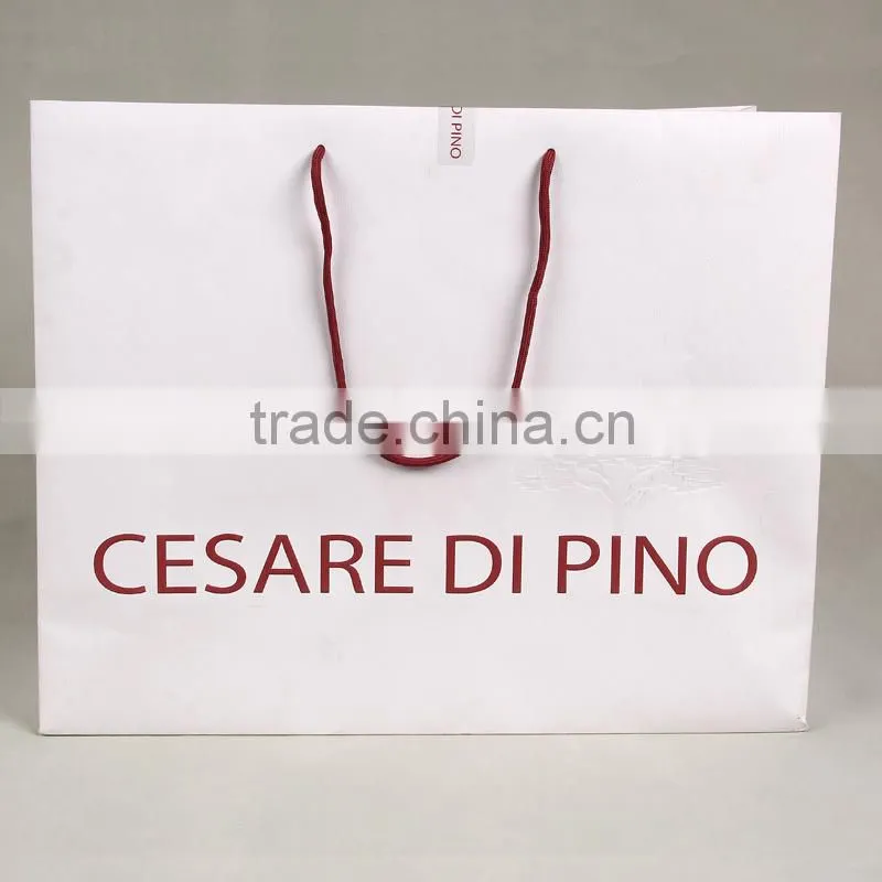 2015 New fine custome logo printed shopping bag ,gift bag,paper bag with handle for snowsuit/winter clothes