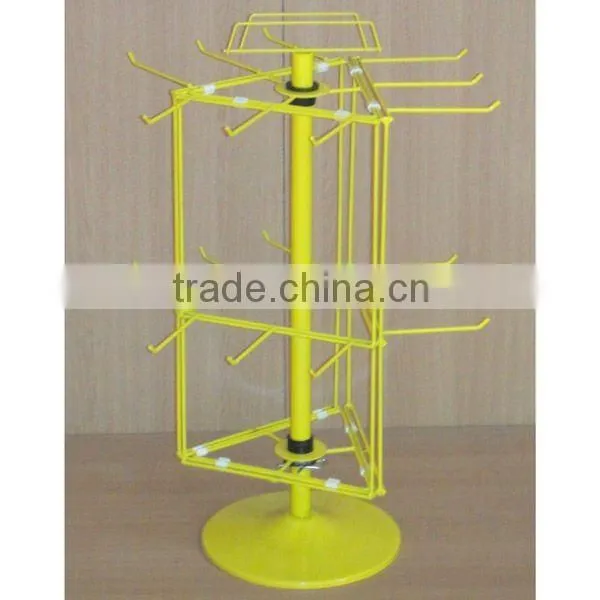 3 sides metal wire rotating counter stand with modern design