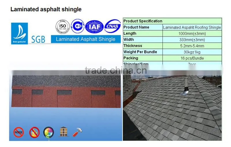 Coloured Glaze Material and Plain Roof Tiles Type asphalt roofing shingles