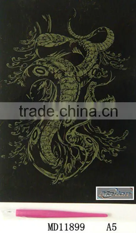 Black Front Multicolor Scratch-Art Paper Engraving art/Engraving card/Scrape foil/foil card MD11952