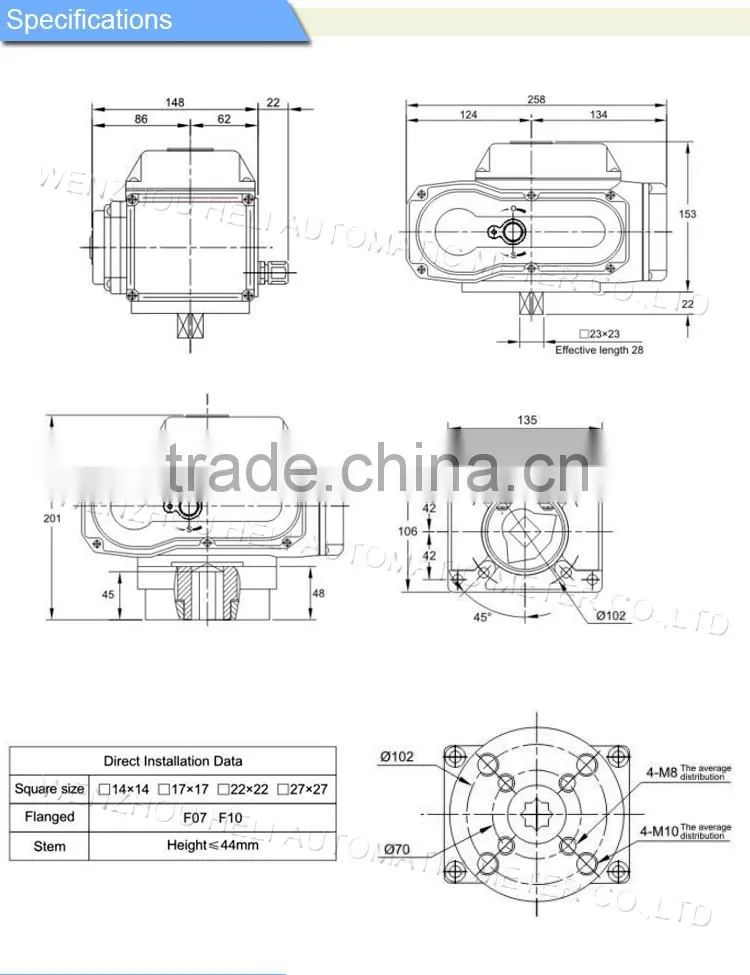 Electric Rotary Actuators with proportion control