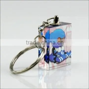 Crystal keychains color printed crystal rings for giveaway gifts