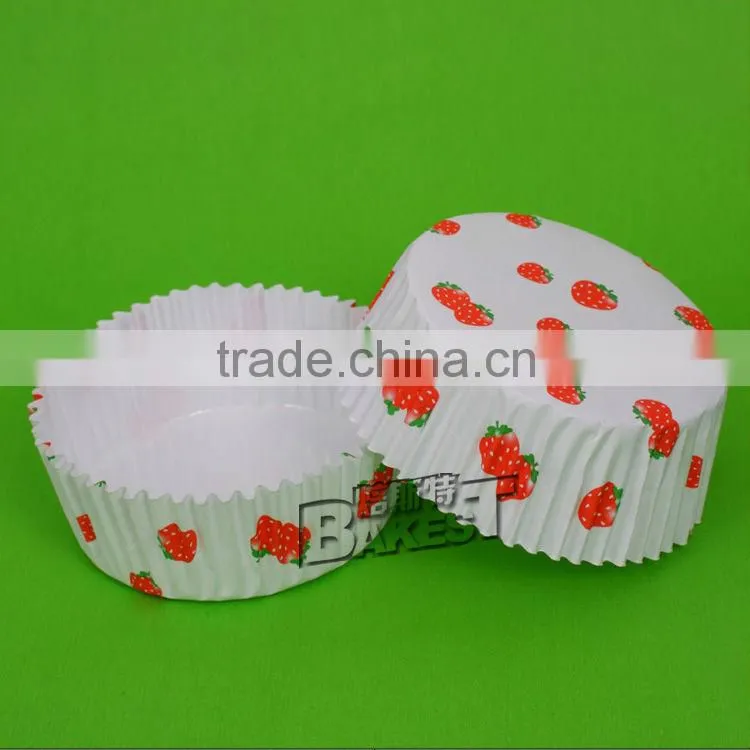 Hot sell circular paper cupcake liners with red cherry blossom/cupcake paper liners#130