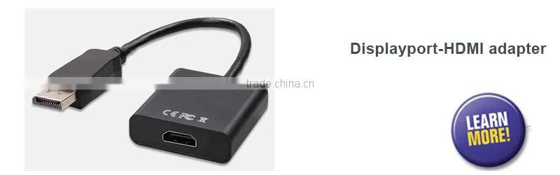 23cm white color mini displayport to HDMI adapter cable