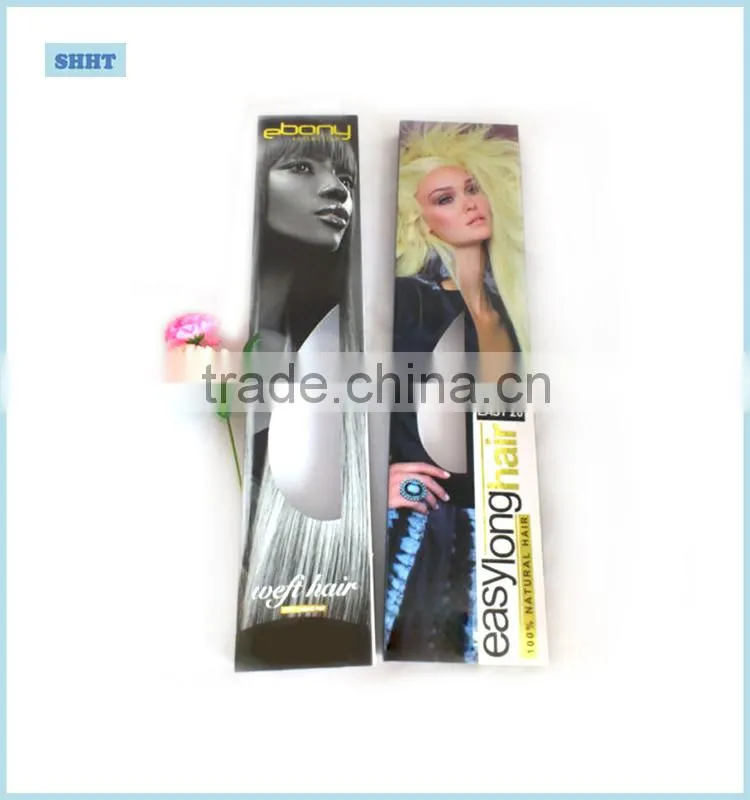 human hair extension packaging box with insert card and clear window