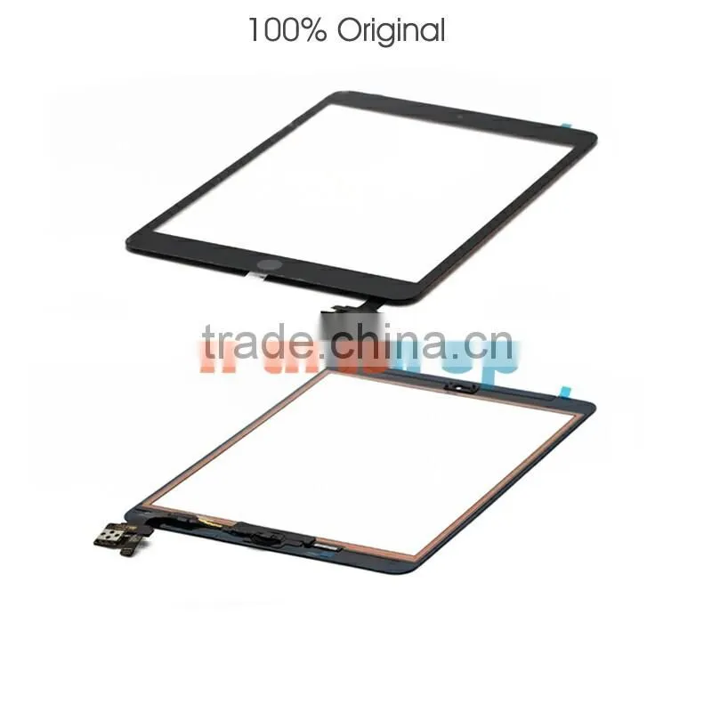 Whosale 100% Original Front Touch Screen Digitizer With IC Assembly For iPad Mini,With Original Adhesive Home Button Assembly