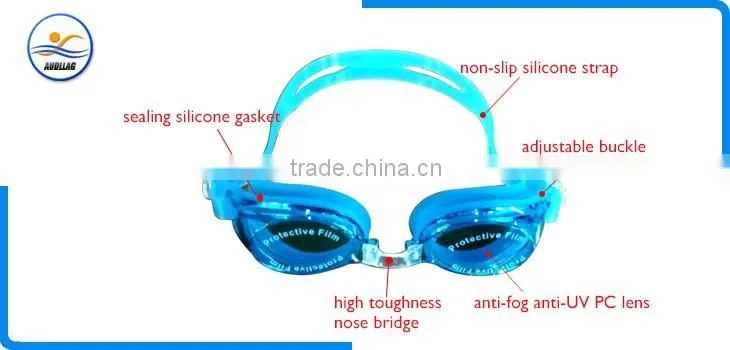 Good price silicone green swimming goggles for children