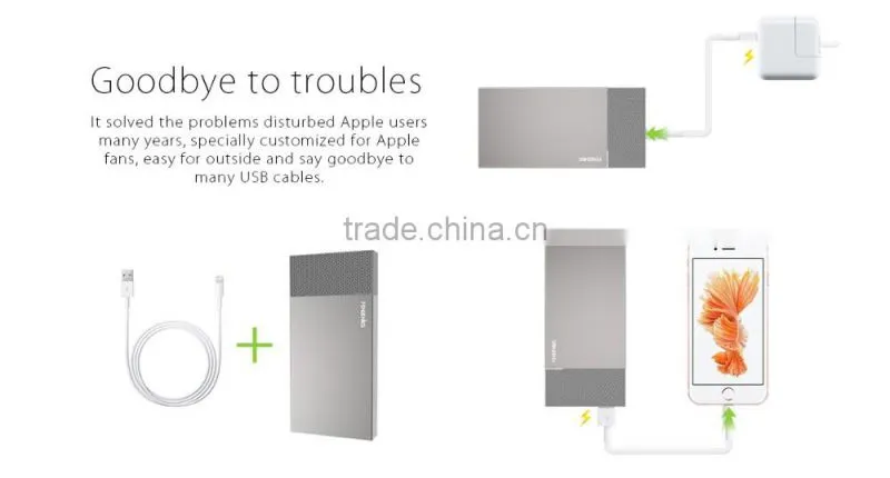 Dual USB Portable 10000mAh battery charger back up powerbank, Quick Charge fast charging