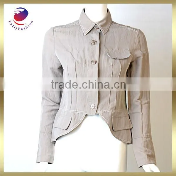 women blank custom woven jacket