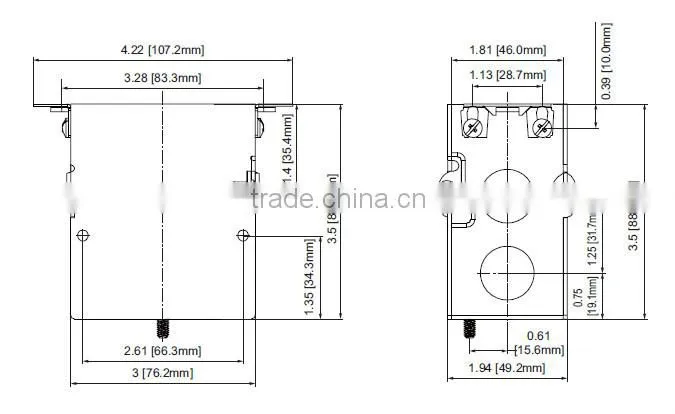 cUL UL rectangular brass stainless steel Nickel-plated electrical floor box