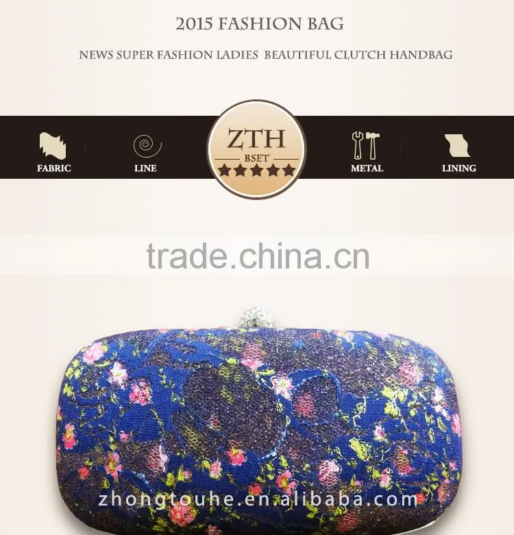 Wholesale print fabric fashion evening bag