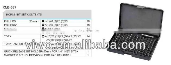 S2 materail 100pcs screwdriver bit set
