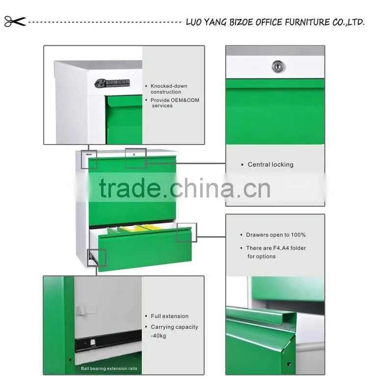 anti-tip hight density cabinet/lateral filing 3 drawers