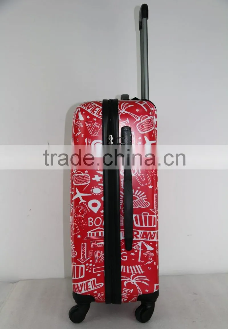 Beautiful Printed ABS+PC trolley luggage case