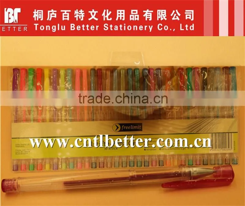 rainbow glitter gel ink pen set (G-108)