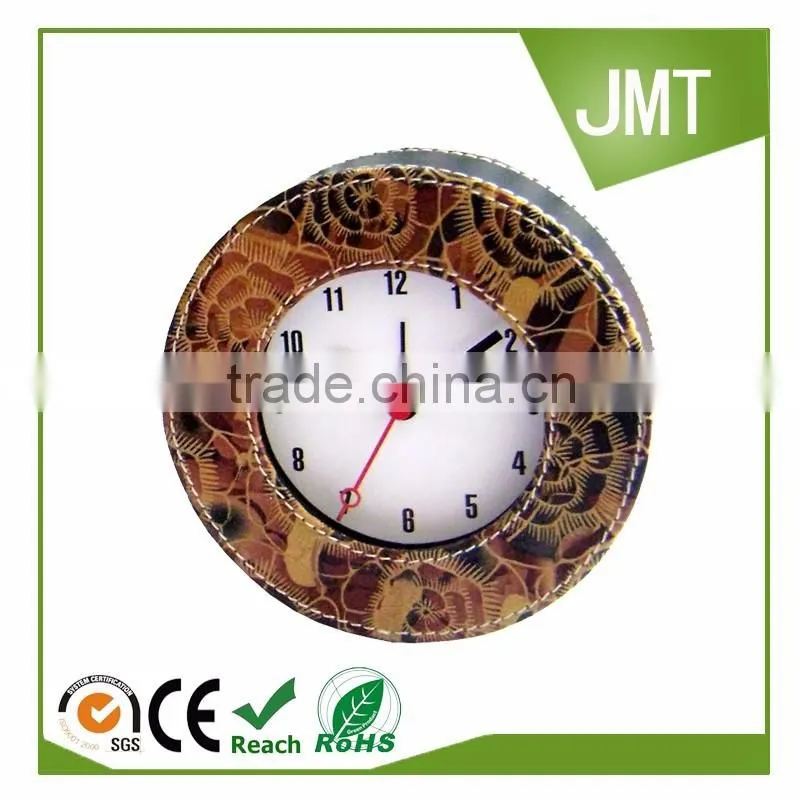 Home decor Leather cover plastic table clock