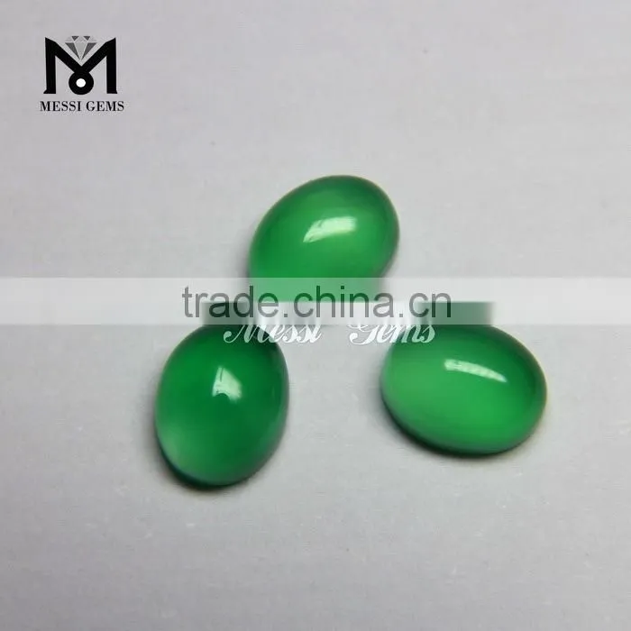 Cabochon Loose Gemstone Green Oval Agate